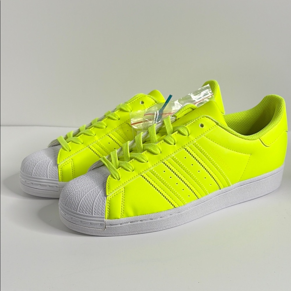 Adidas NEW Neon Yellow Low-Top Superstar Sneakers FY2744 - Picture 6 of 8